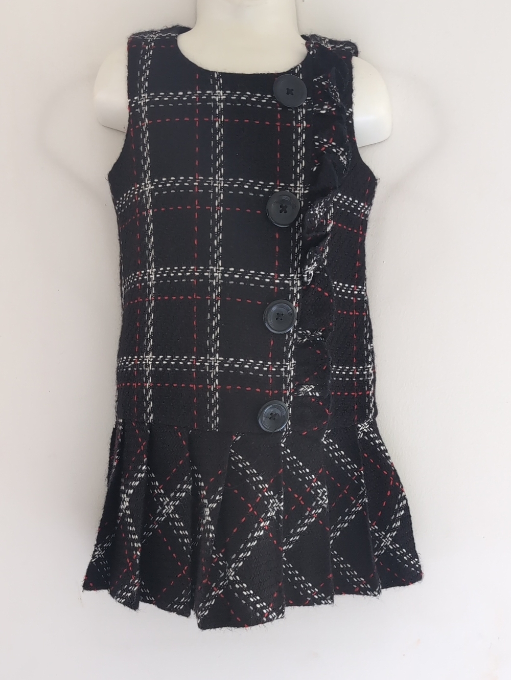 HARTSTRINGS Little Girl's Sleeveless Plaid Lined Jumper/Dress Size 4T